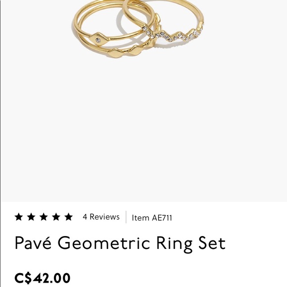 Pavé Geometric Ring Set - Picture 3 of 3